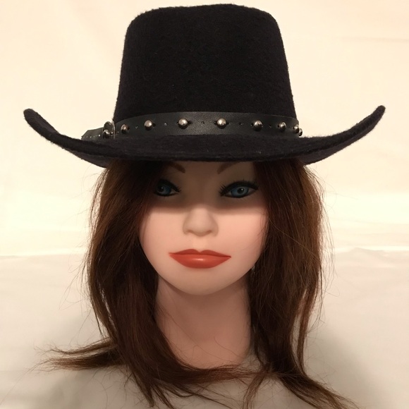 Pigalle Other - Pigalle Black Hawk Crushable Gambler Cowboy Hat